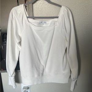 Rebecca Minkoff Long Sleeve square neck sweater white top